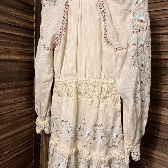 Anthropologie Lace Tunic Dress Embroidered Ivory size XSP $366 - Picture 8 of 8